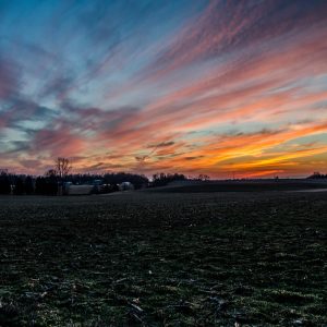 Sunset over Indiana Field